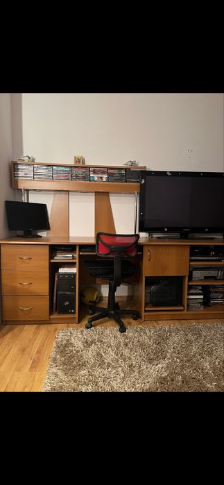 Mobilă living cu lumini + birou, stare foarte bună