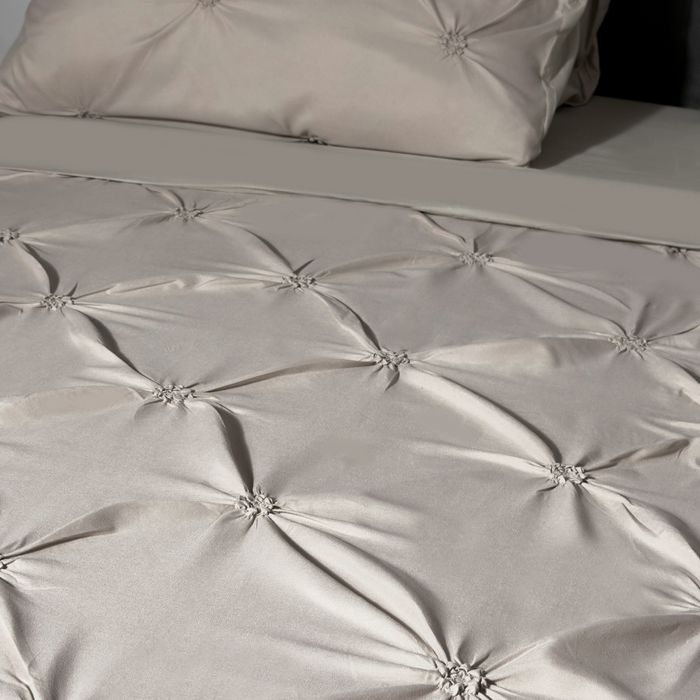 Lenjerie de pat din bumbac finet canvas, crem, 6 piese, set complet, material moale, confort premium