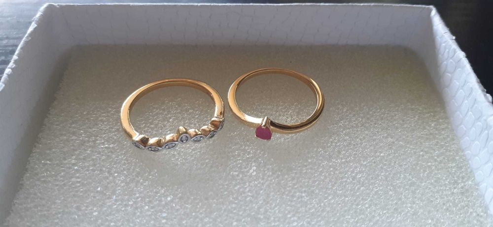 Set din argint cu rubin si diamant