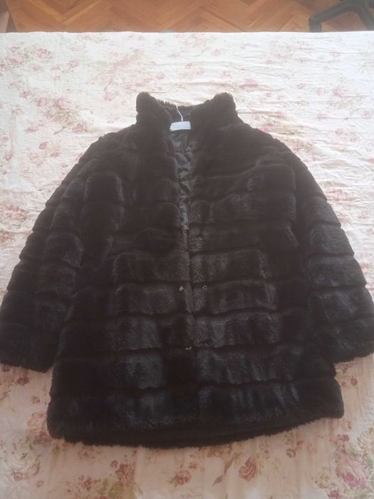 Дамско двулицево черно палто Orsay размер 38