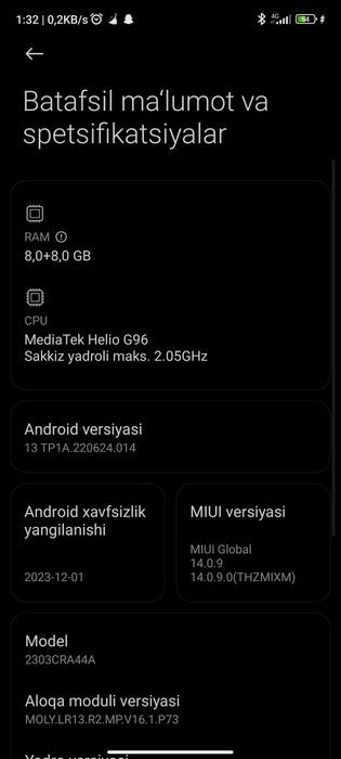 Redmi not 12s 256 8+8