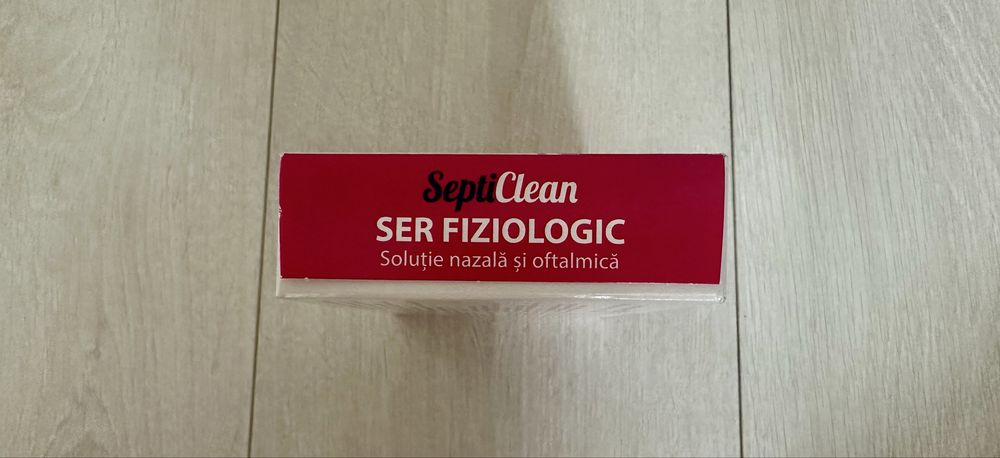3 cutii de ser fiziologic SeptiClean (soluție nazală și oftalmică), 20 fiole x 5 ml / cutie, Nou