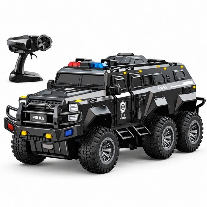 Полицейски брониран автомобил 6x6 с дистанционно управление 2.4 GHz, с