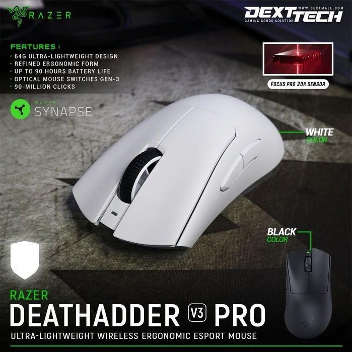 Распродажа! RAZER Deathadder V3 PRO Беспроводная мышка/мышь Superlight