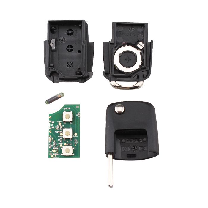 Ключове за VW, Seat и Skoda с електроника, чип, батерия, емблемка