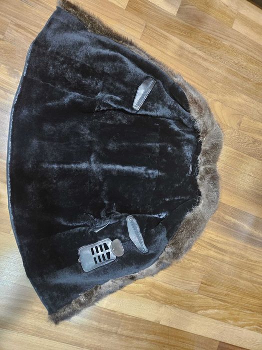 Geaca de piele si blana de nurca