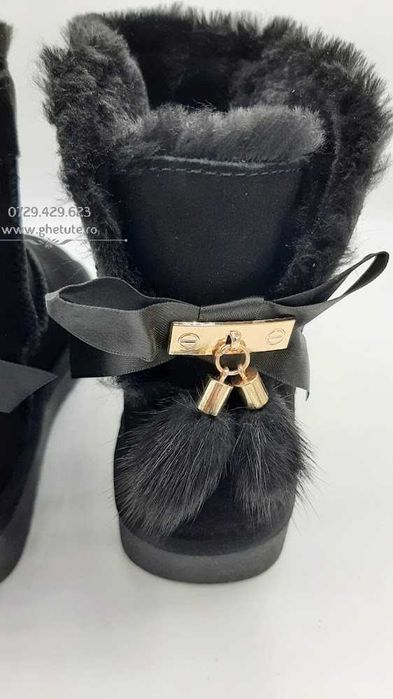 Ghete / cizme mini UGG -piele NATURALA, fluffy 35-40