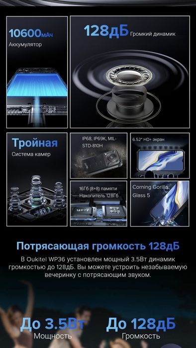 Мощный смартфон Oukitel wp36