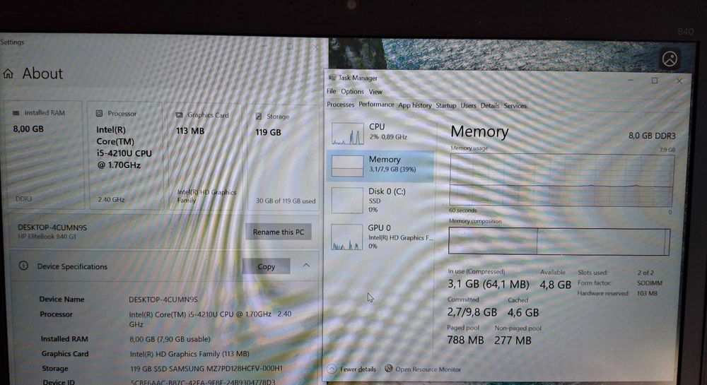 14' FullHD HP Elitebook 840 G1 Intel Core i5-4210U/128GB SSD/8GB/Бат.2