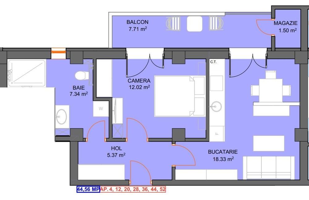 Studio NOU 40mp  | De la 88.000€ | Parcare inclusă | Doamna Stanca