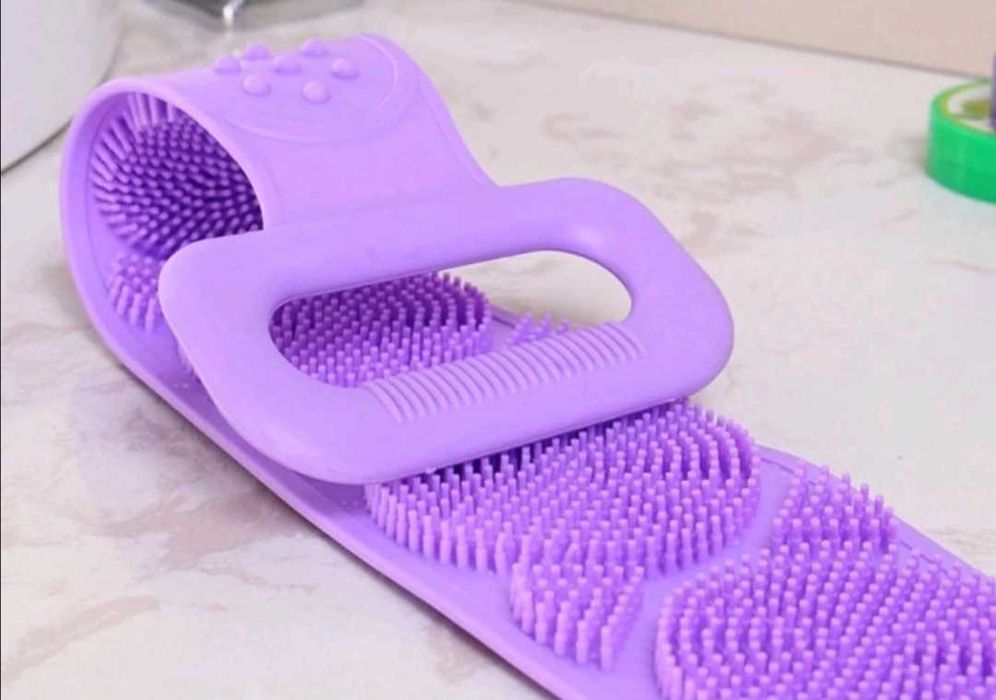 Силиконова ексфолираща четка за баня гъба с дръжки