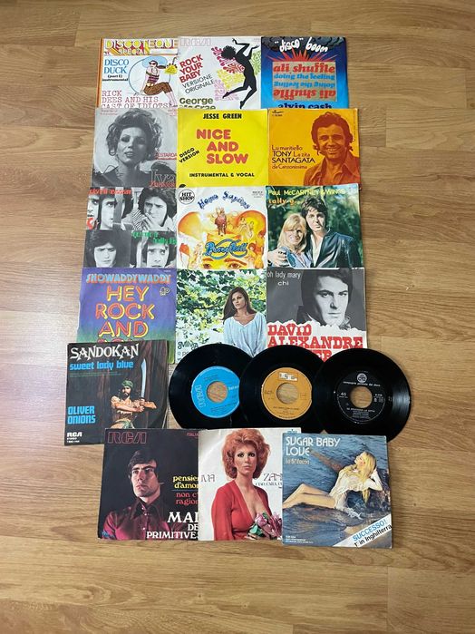 Colectie Discuri Vinil Muzica Italia Anii 70 Stare Foarte Buna