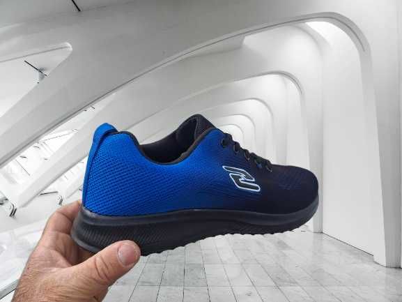 Дишащи олекотени мъжки маратонки в преливащо синьо и черно - S