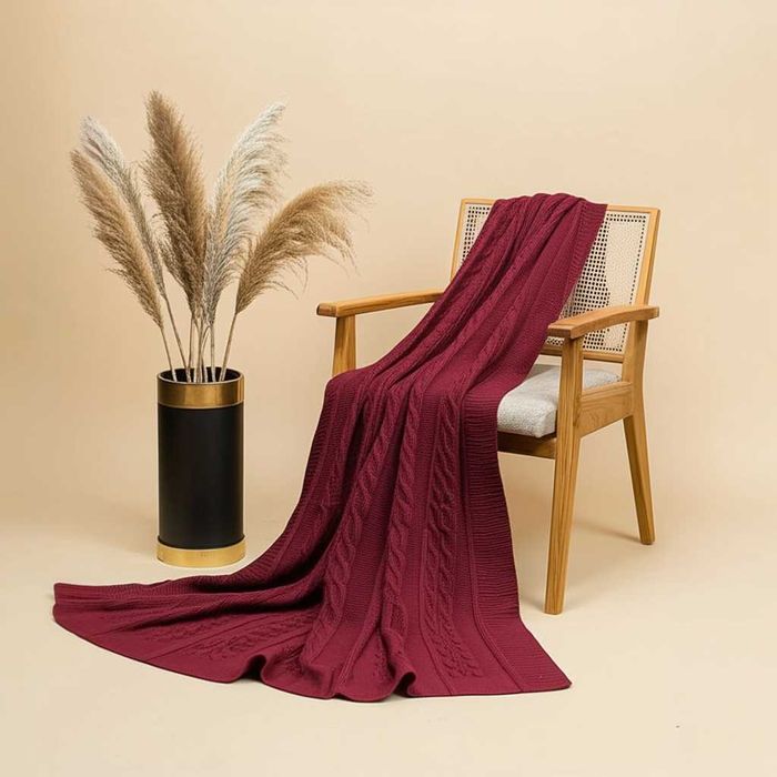 Вязаный плед 120×200 см — Подарка