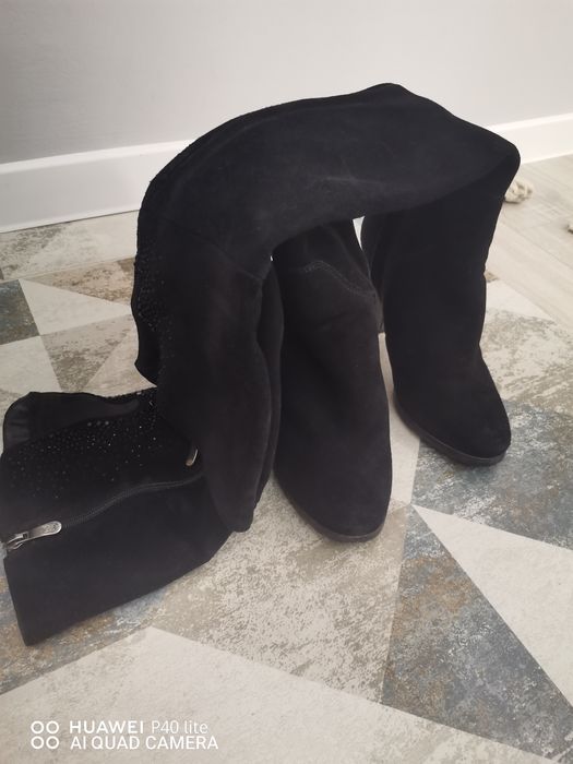 Замшевые ботфорты 37р