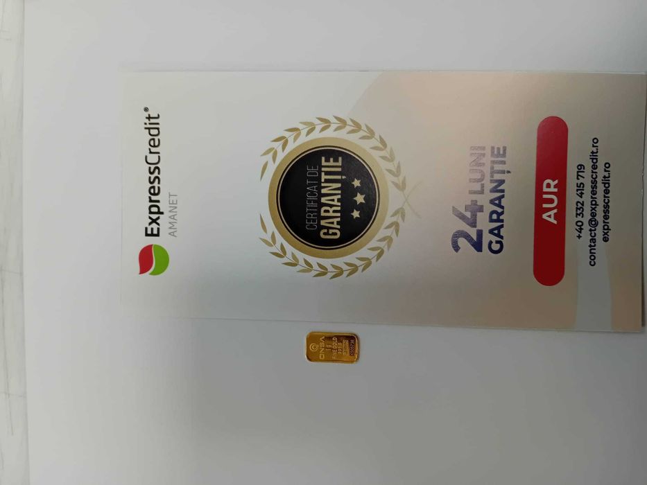 (Ag33) Lingou Aur 24K 1g / Garantie 2 Ani