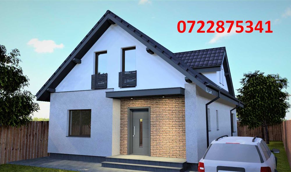 Casă cu mansardă de vânzare. Construcție premium.