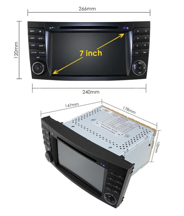 Мултимедия 7" Аndroid 12 за MERCEDES E CLASS W211 CLS W219 CARPLAY