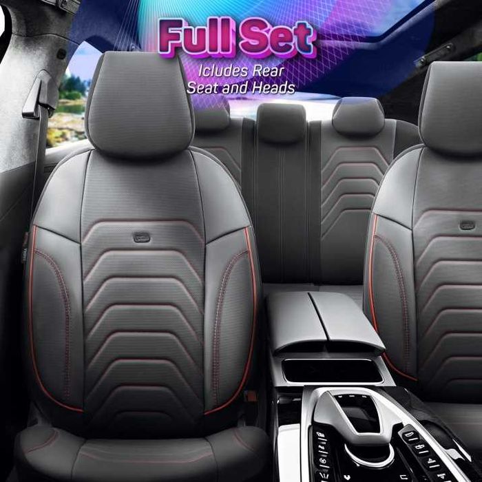 Луксозна тапицерия OTOM Core Design черна с червен шев