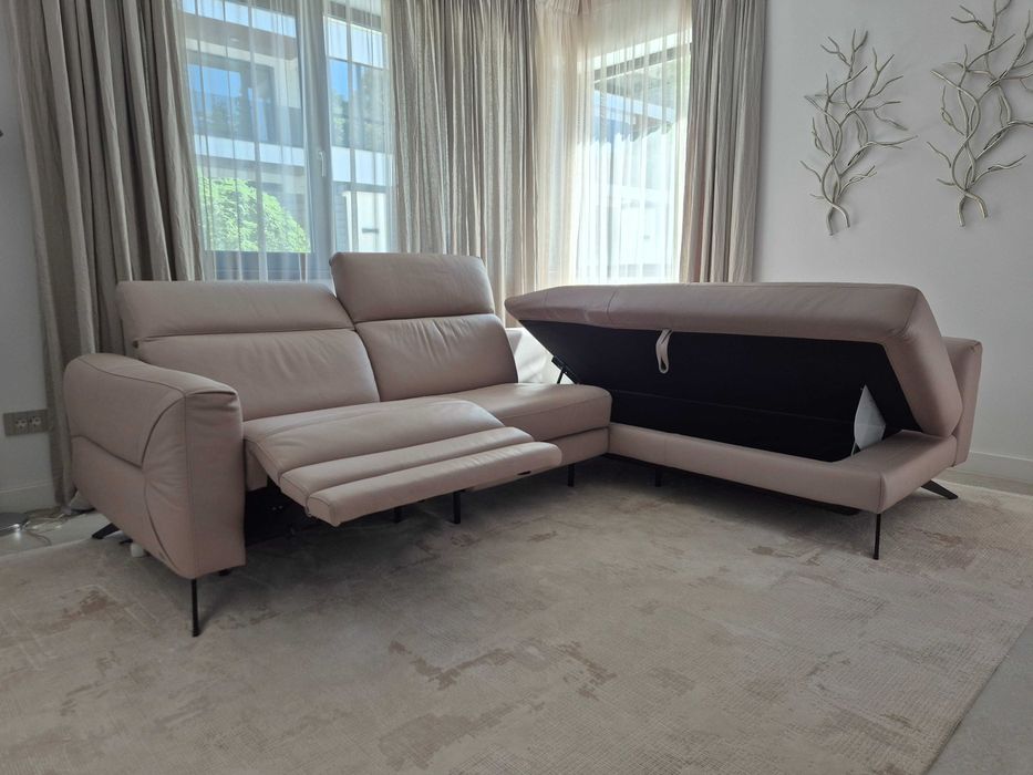 Canapea din piele cu recliner Natuzzi