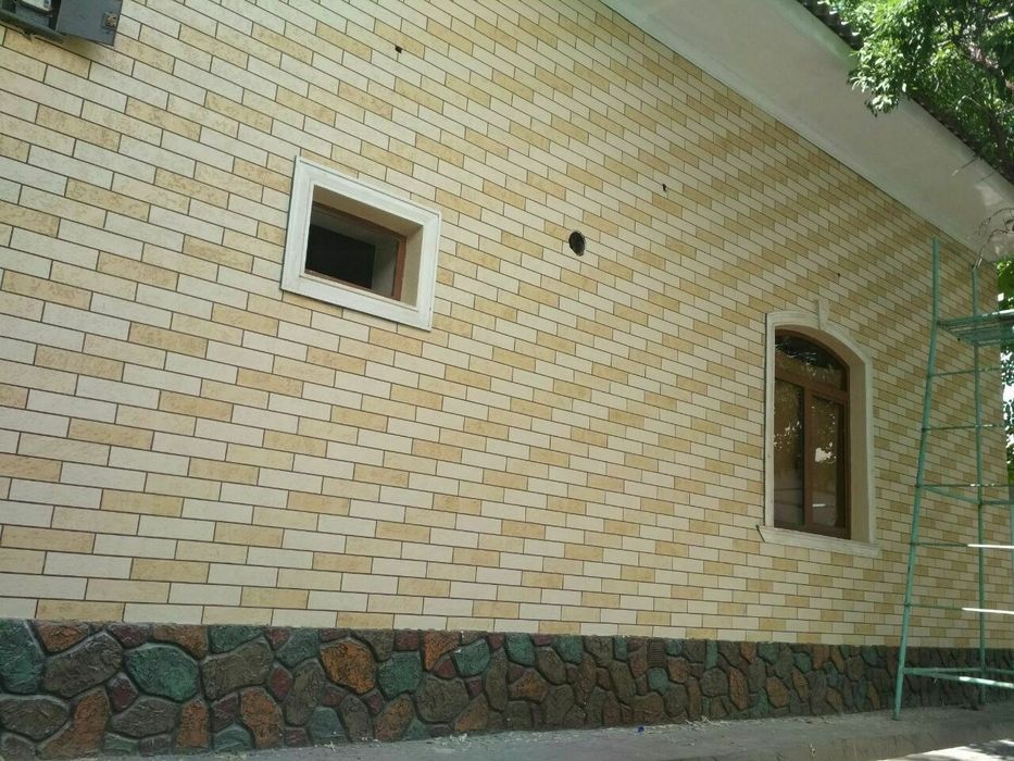 Травертин фасадные работы