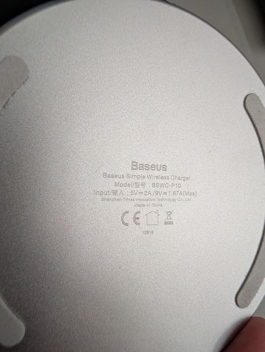 Qi wireless charger baseus 10w безжично зарядно