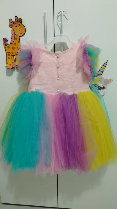 Rochie unicorn pentru fetițe