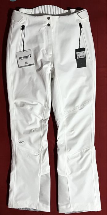 Pantaloni ski Kjus albi pantalon schi snowboard alb dama 44 / L - XL