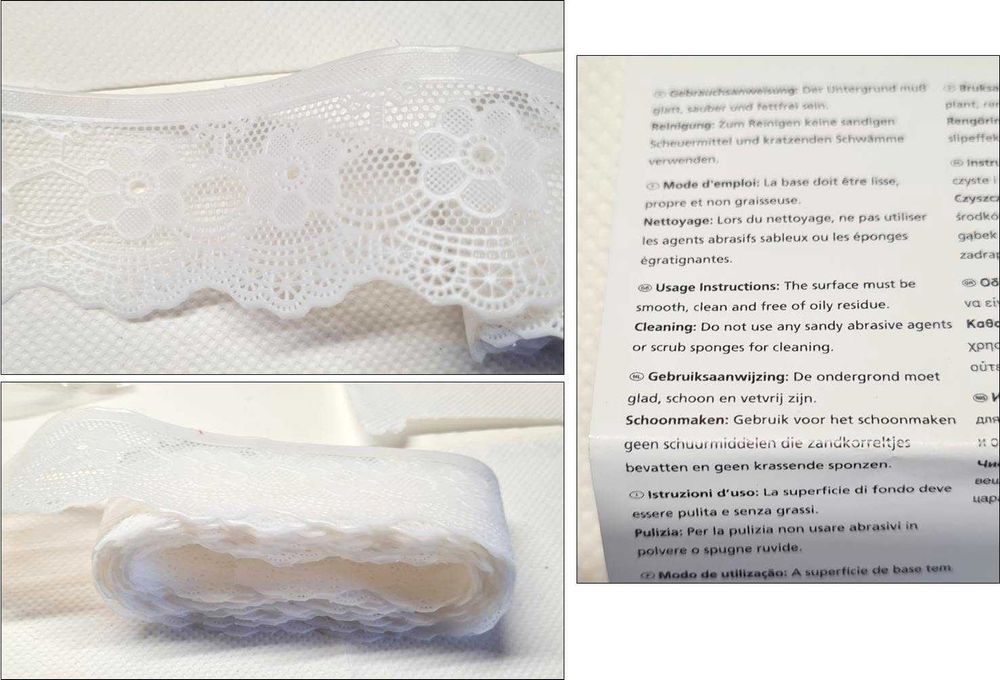 Dantelă adezivă pentru rafturi