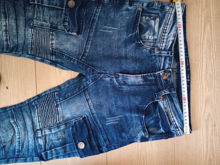Blugi cargo slim fit elastici