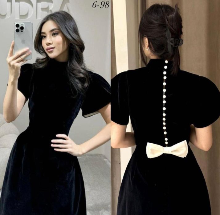 Платье велюр женское