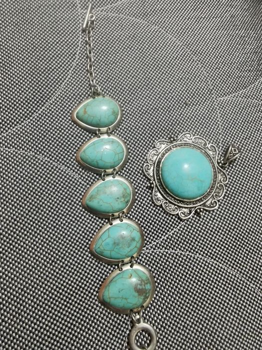 Кулон, браслет из бирюзы