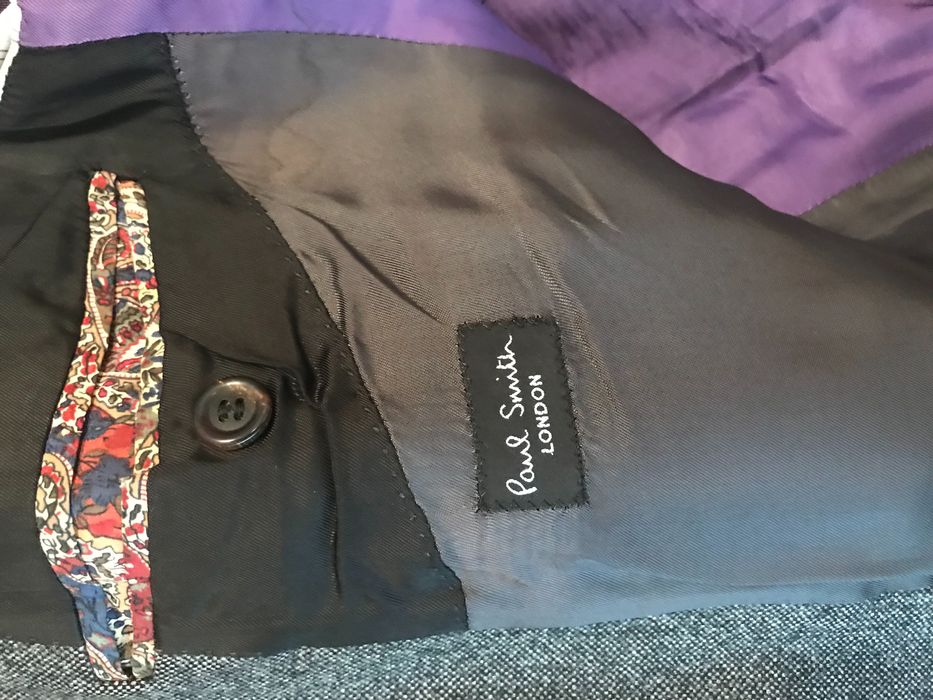 Sacou Paul Smith, lana+ cashmere, gri, marime 48