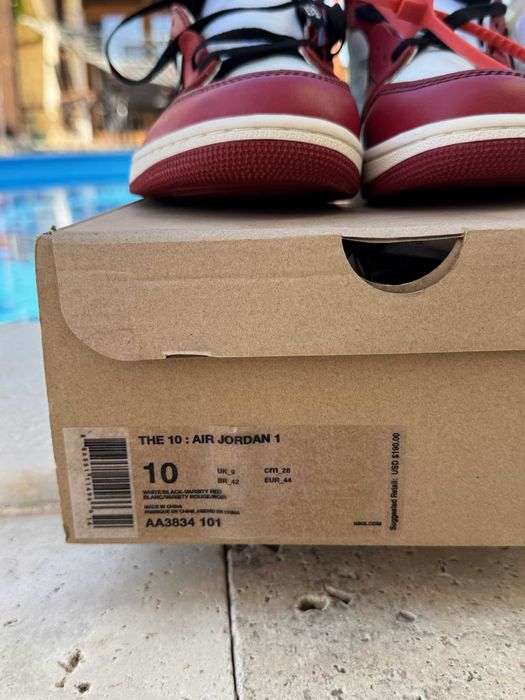 Jordan 1 High Off-White Chicago Мъжки Кецове 44  EUR + Кутия Нови