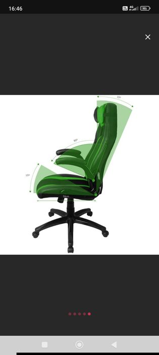 Scaun gaming MYRIA MG7406GR, negru-verde