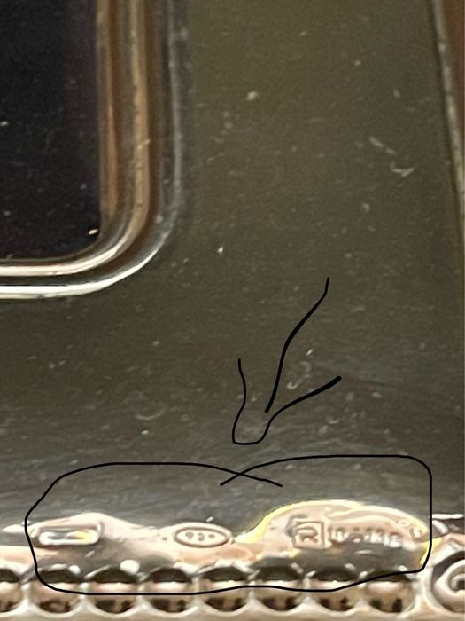 Ceas de cameră din mahon si argint 925