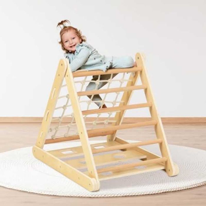 Set de cățărat 3în1 triunghi de cățărat cu 3 laturi, Montessori/Pikler