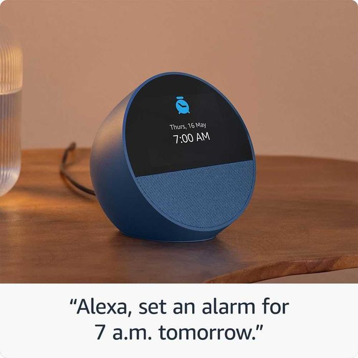 Echo Spot 2024-Smart тонколонка с дисплей и Alexa+ черен цвят/текстура