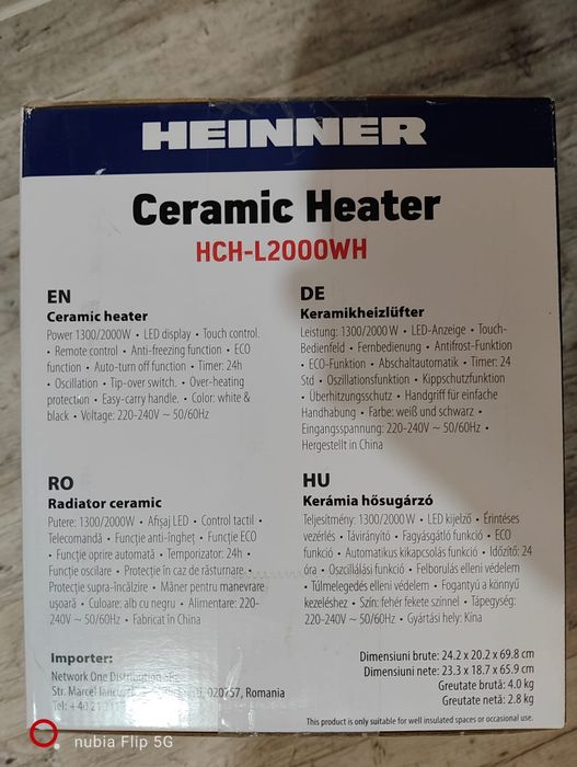 Radiator ceramic Heinner HCH-L2000WH,