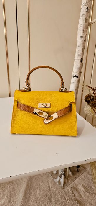 Чанта от естествена кожа велур