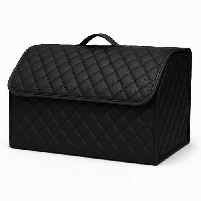 Черно с черно органайзер за багажник кутия за съхранение 66x30x30 см