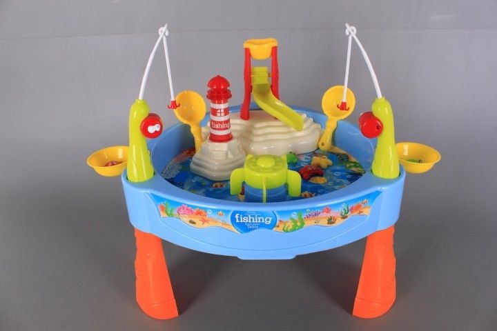 Риболовен комплект със звук и светлина, водна маса, фар, пързалка, игра, вода