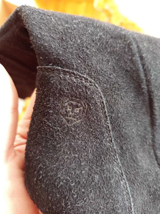 Дамски ботуши с ток НОВИ 41 номер, набук - естествена кожа