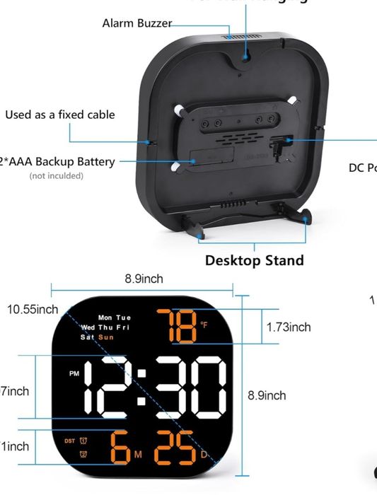 Электронные часы. 22 х 22 Elektron soatlar. настенные часы