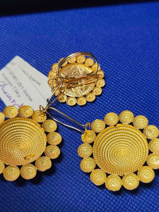 Обеци от 14к Злато 7.04гр.-като нови!