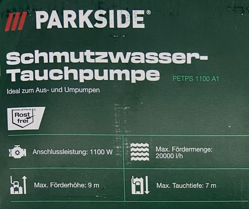 Потопяема помпа Parkside 1100W