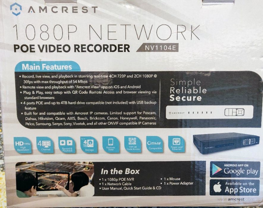 НВР NVR с POE за камери (Захранва)