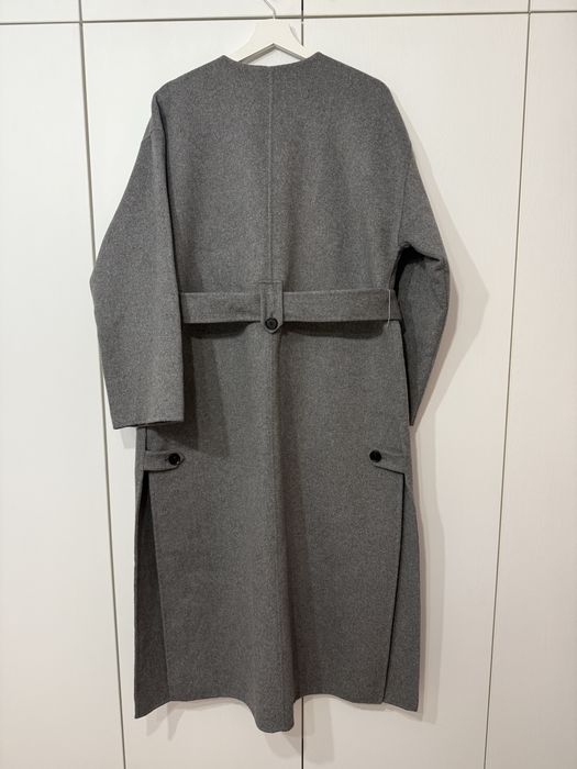 Дамско дълго сиво вълнено палто Zara