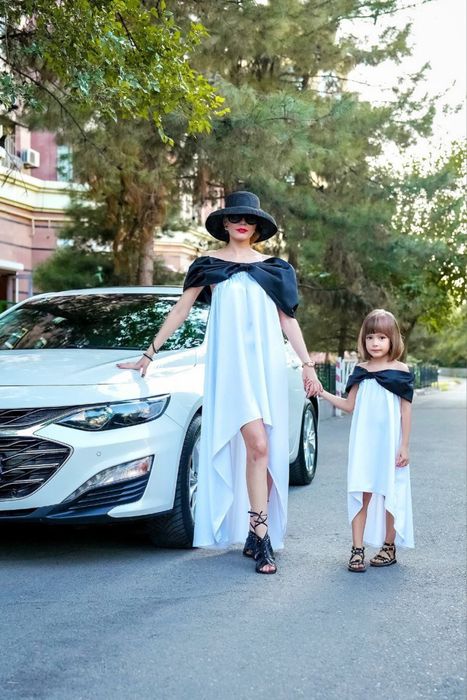 Платья для мамы и дочки в стиле Фэмили лук