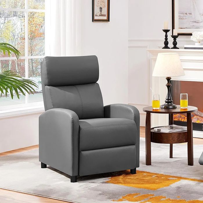 NOU Fotoliu Yaheetech, gri, piele eco